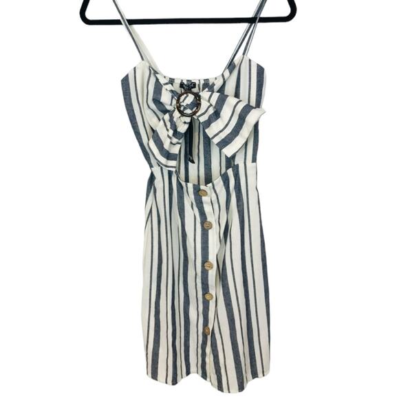 Nasty Gal On the Right Lines Striped Cut-Out mini Dress NWT - Picture 9 of 16
